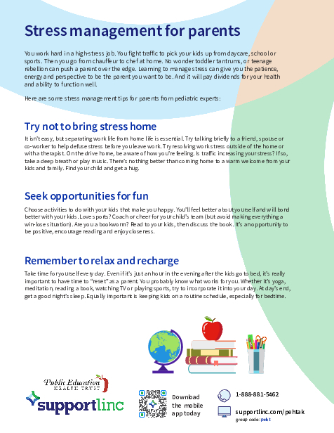 Support Linc Back to School Tip Sheet Flyer